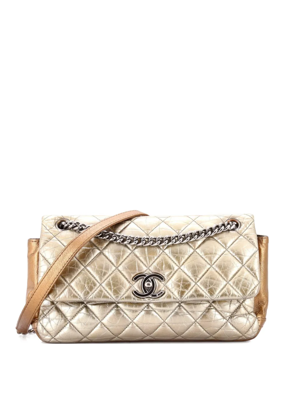 CHANEL Pre-Owned Lady Pearly Flap Bag Quilted Calfskin Medium shoulder bag - Oro