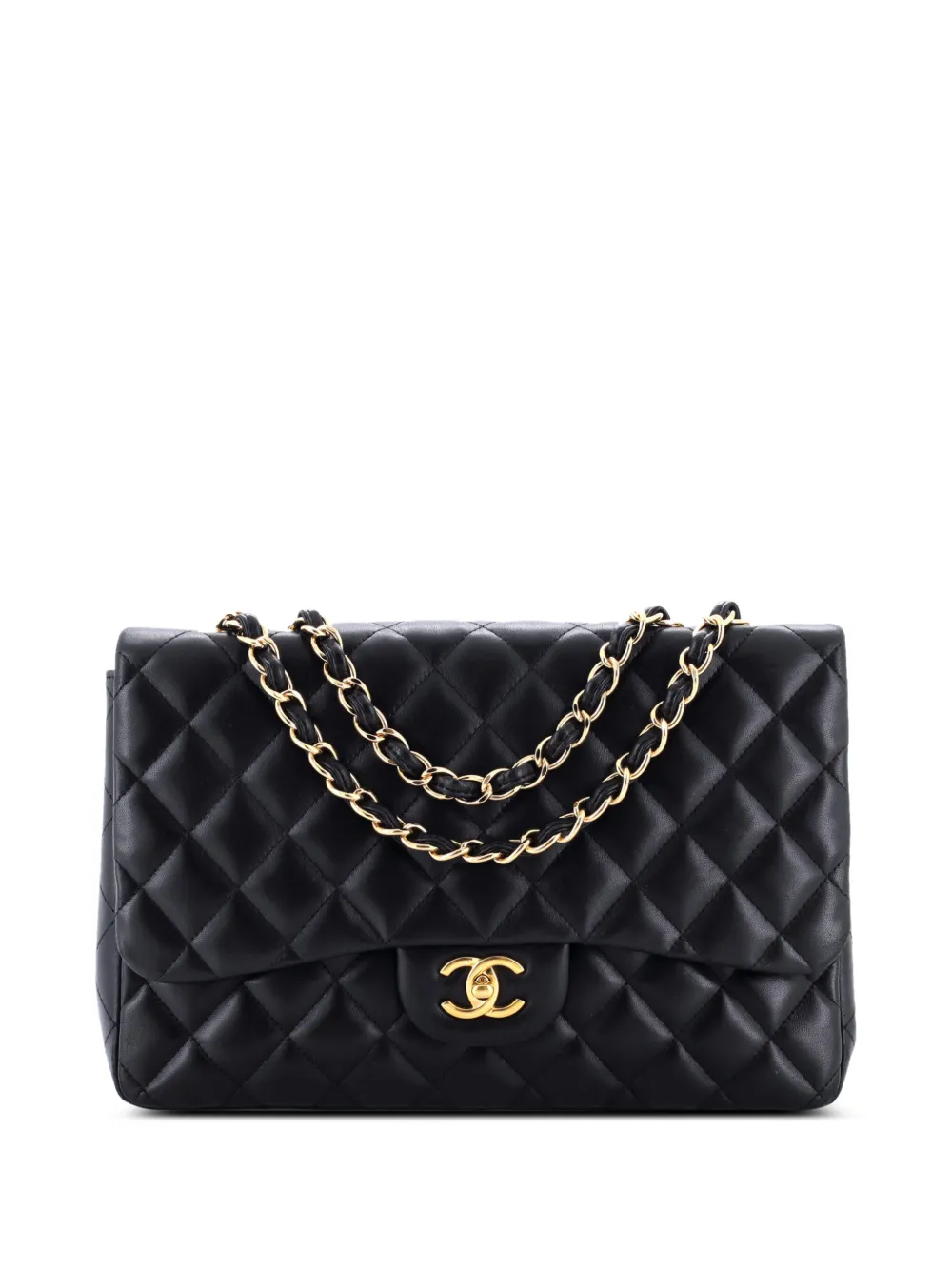 CHANEL Pre-Owned Classic Single Flap Bag Quilted Lambskin Jumbo shoulder bag - Schwarz