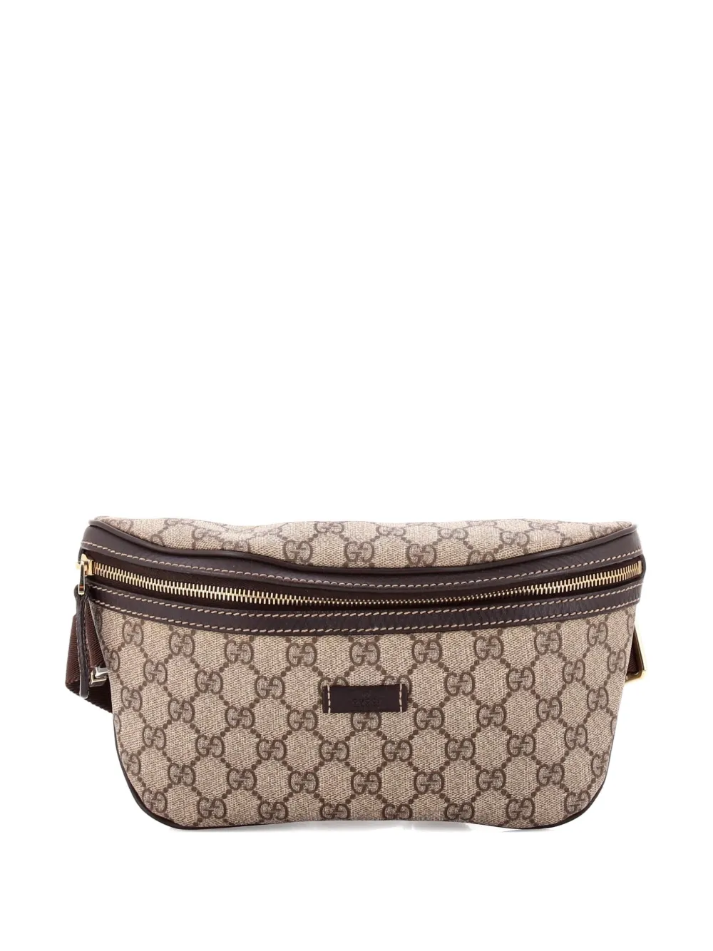Pre-owned Gucci Gg Coated Canvas With Leather Small Belt Bag In Brown