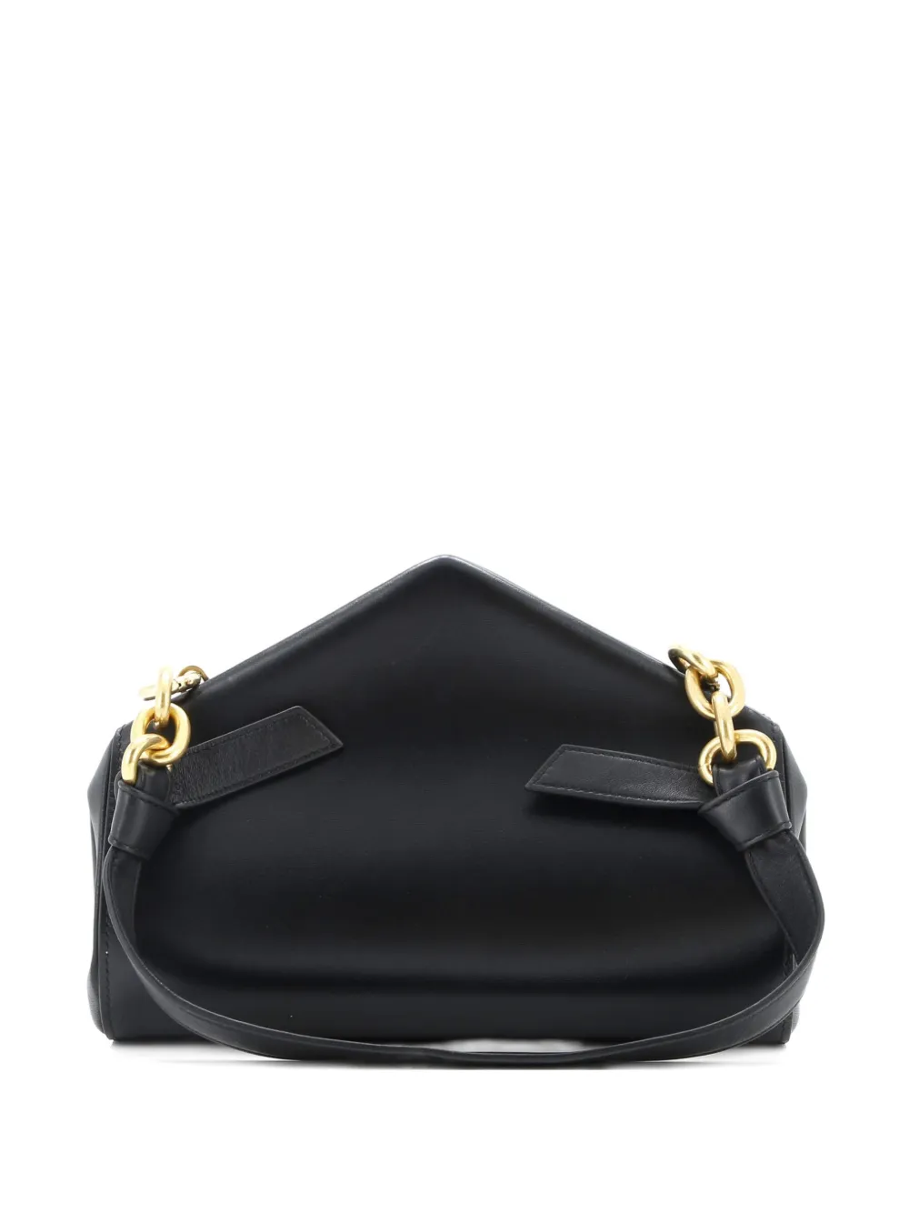 Pre-owned Bottega Veneta The Tip Shoulder Bag Leather Clutch Bag In Black