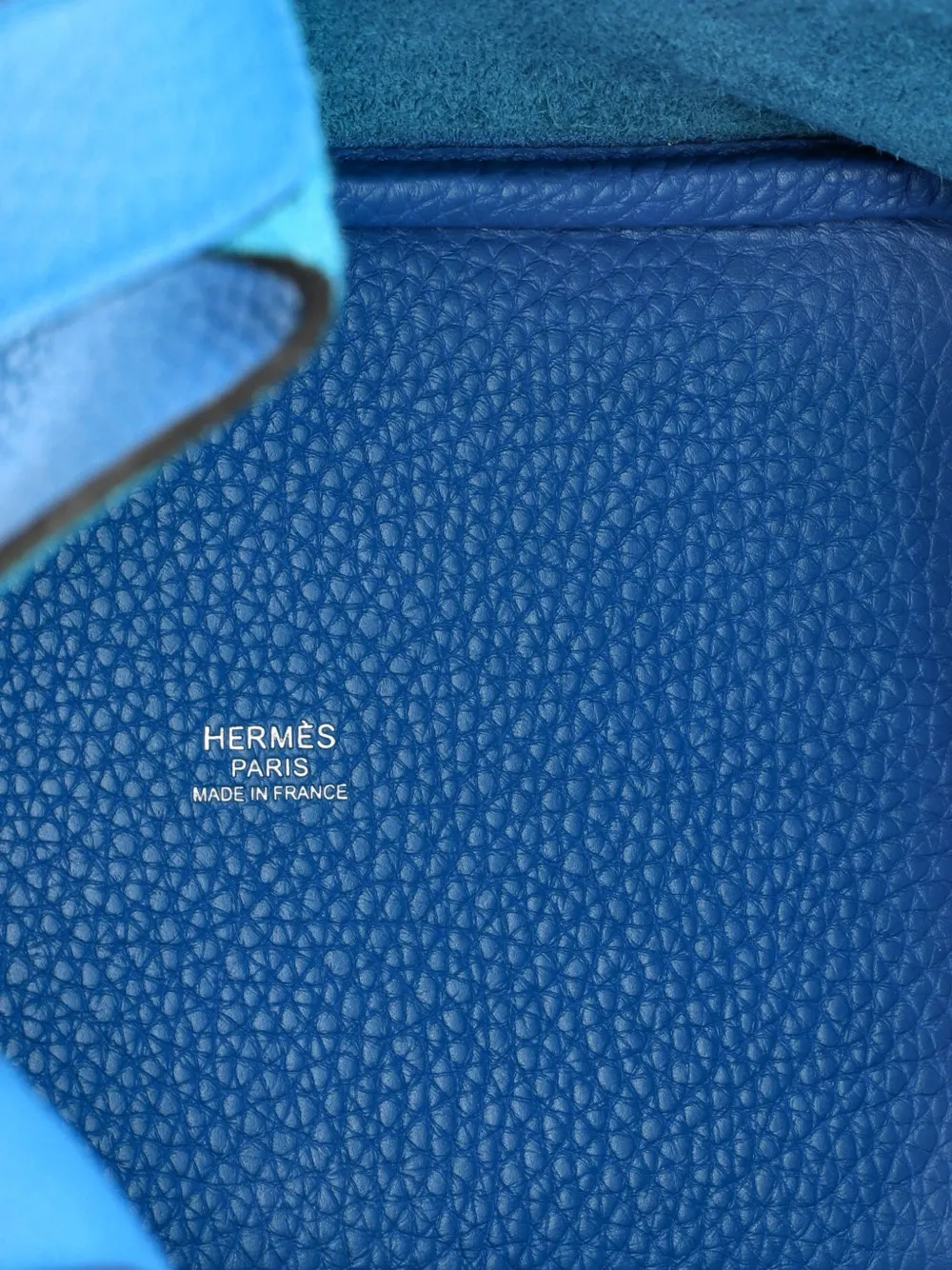 Pre-owned Hermes Picotin Lock Bag Clemence Pm Bucket Bag In Blue