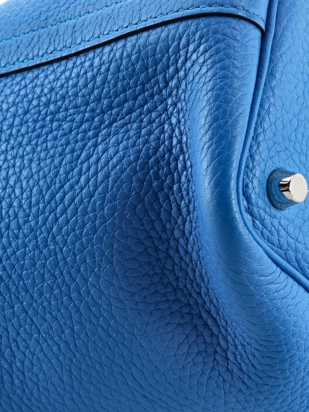 Pre-owned Hermes Picotin Lock Bag Clemence Pm Bucket Bag In Blue