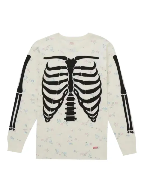 Supreme T-shirt med rund hals og knogletryk