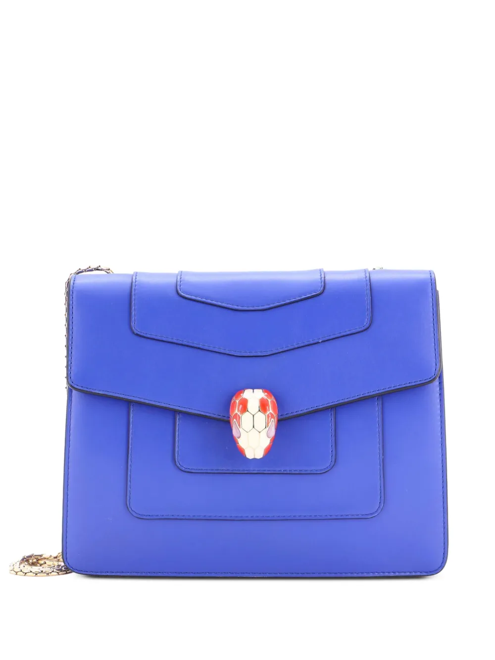 Bvlgari Pre-Owned Serpenti Forever Square Leather Medium shoulder bag - Blu