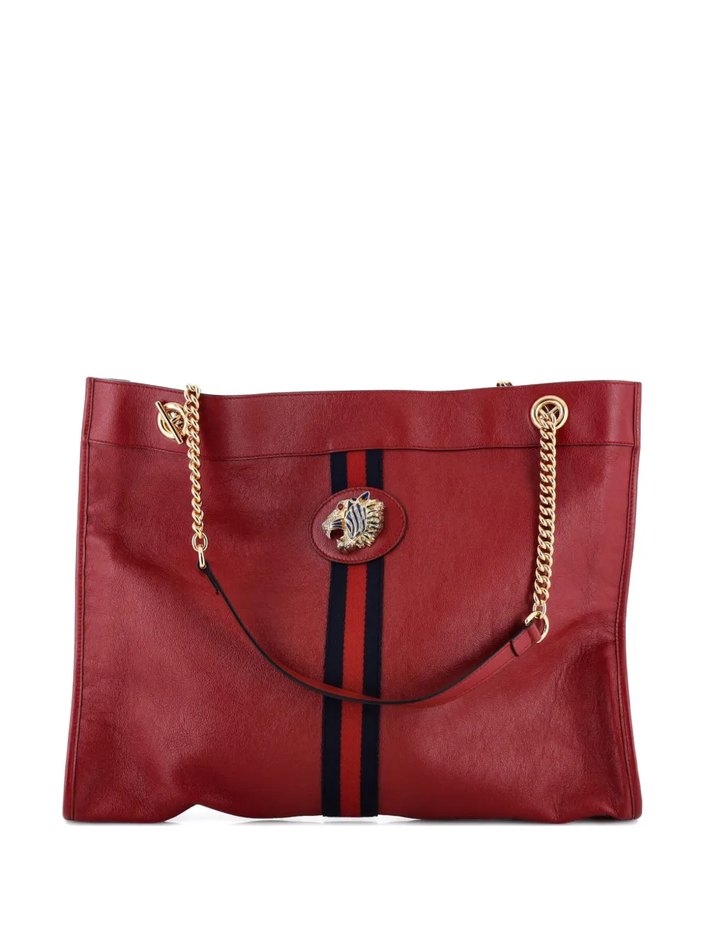 Gucci Pre-Owned Rajah Chain Leather Large tote bag - Rosso