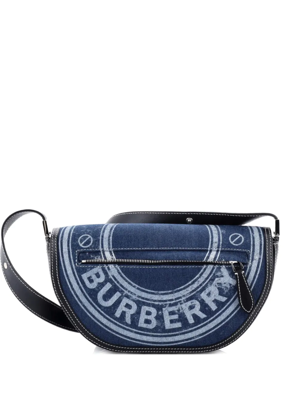 Burberry Pre-Owned Olympia Flap Bag Printed Denim with Leather Small shoulder bag - Nero
