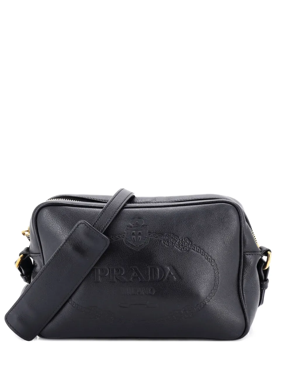 Prada Pre-Owned Logo Camera Bag Embossed Leather Small crossbody bag - Nero