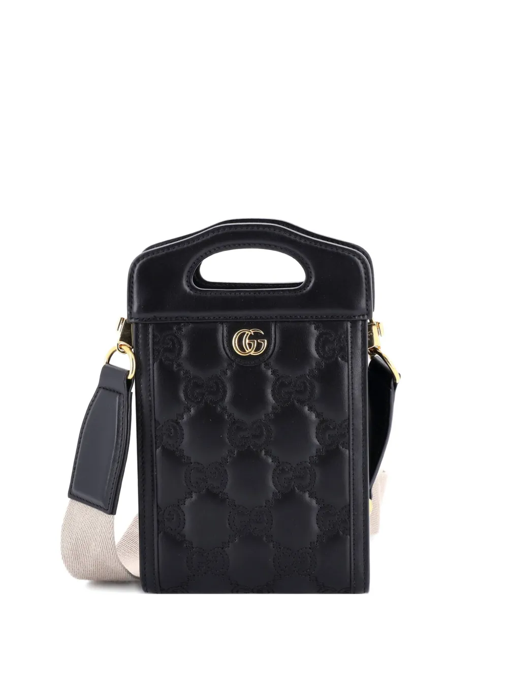 Gucci Pre-Owned Top Handle GG Matelasse Leather Mini crossbody bag - Nero