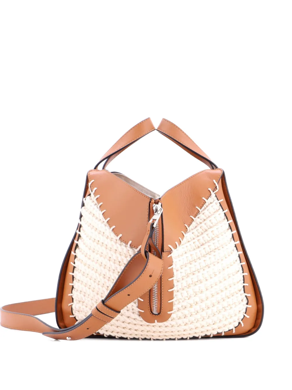 Loewe Pre-Owned Hammock Bag Leather and Crochet Small shoulder bag - Toni neutri