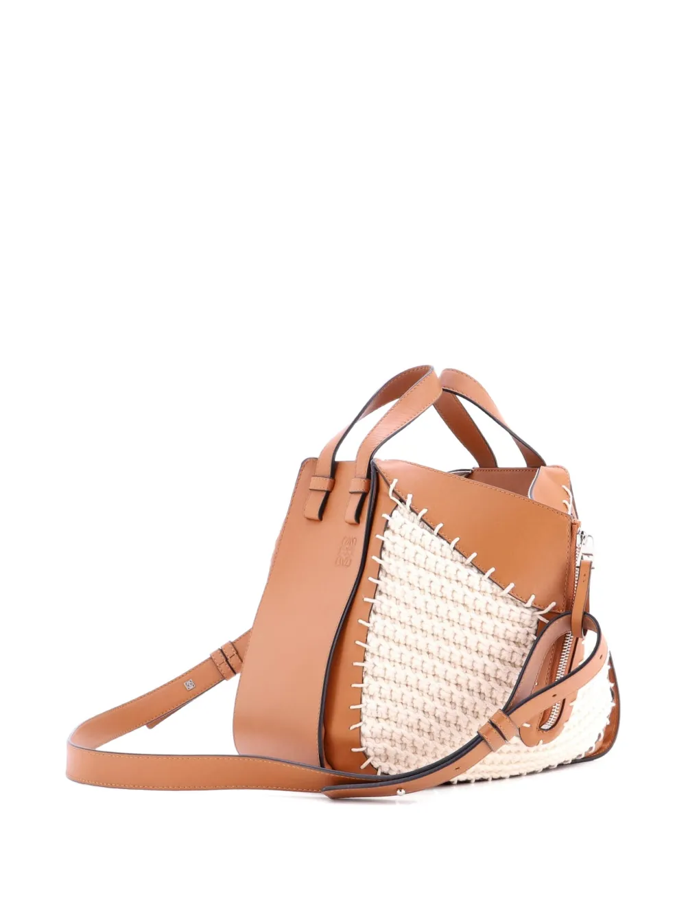 Hammock Bag Leather And Crochet Small Shoulder Bag