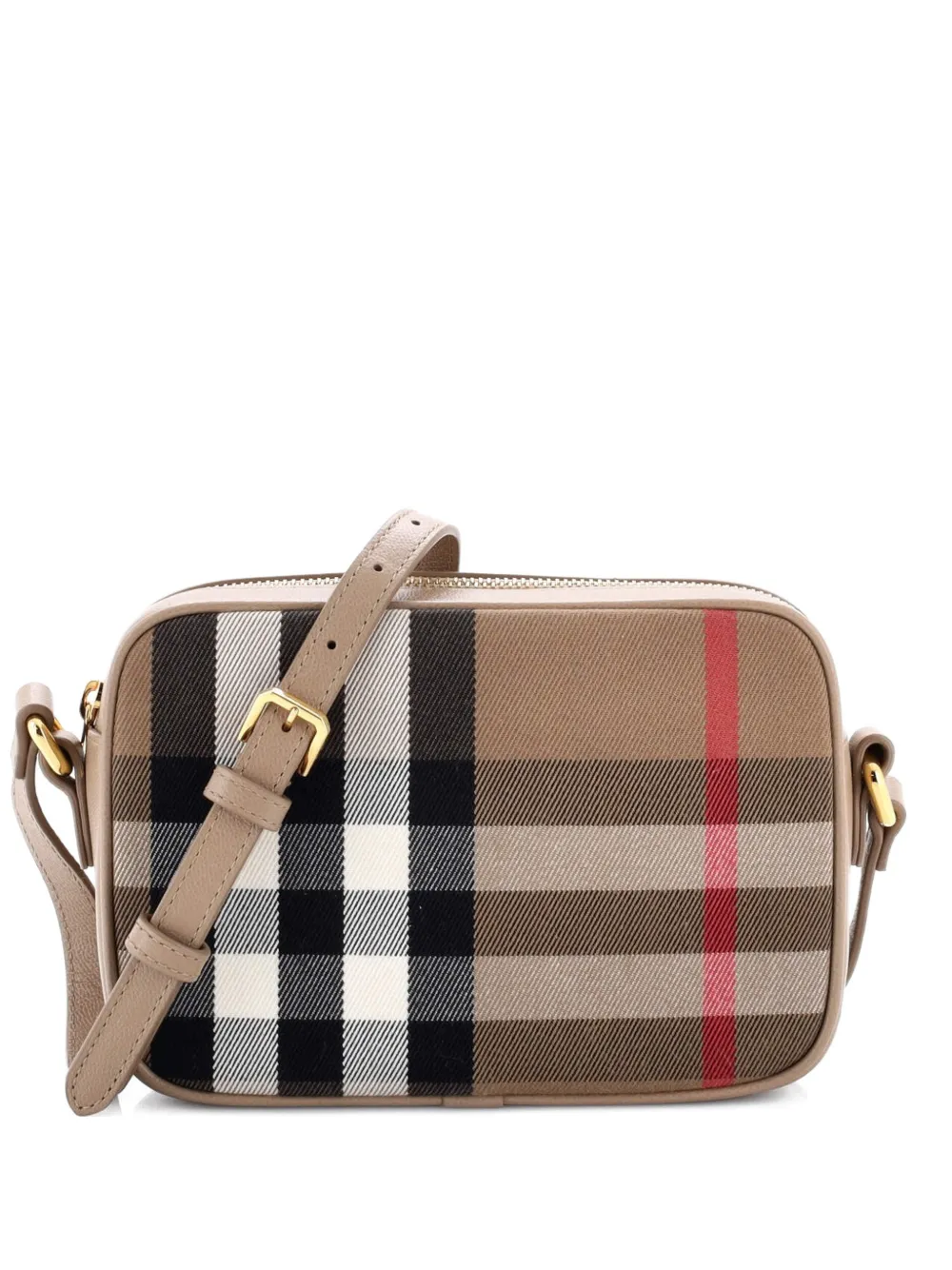 Burberry Pre-Owned Camera Vintage Check Canvas Small crossbody bag - Toni neutri