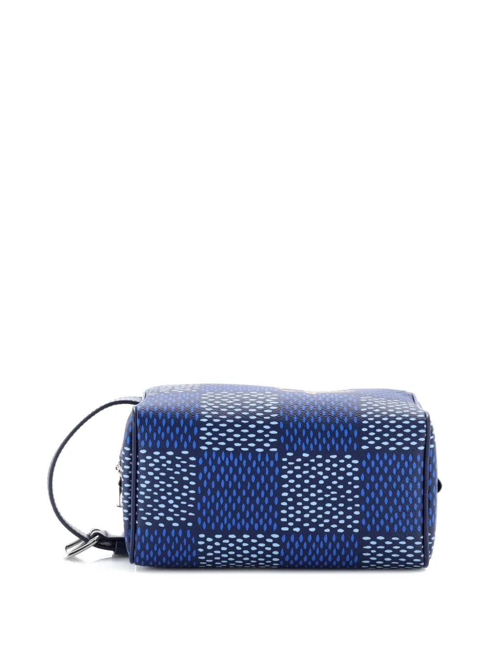 Pre-owned Louis Vuitton Locker Dopp Kit Limited Edition Damier Heritage Canvas Pouch In Blue