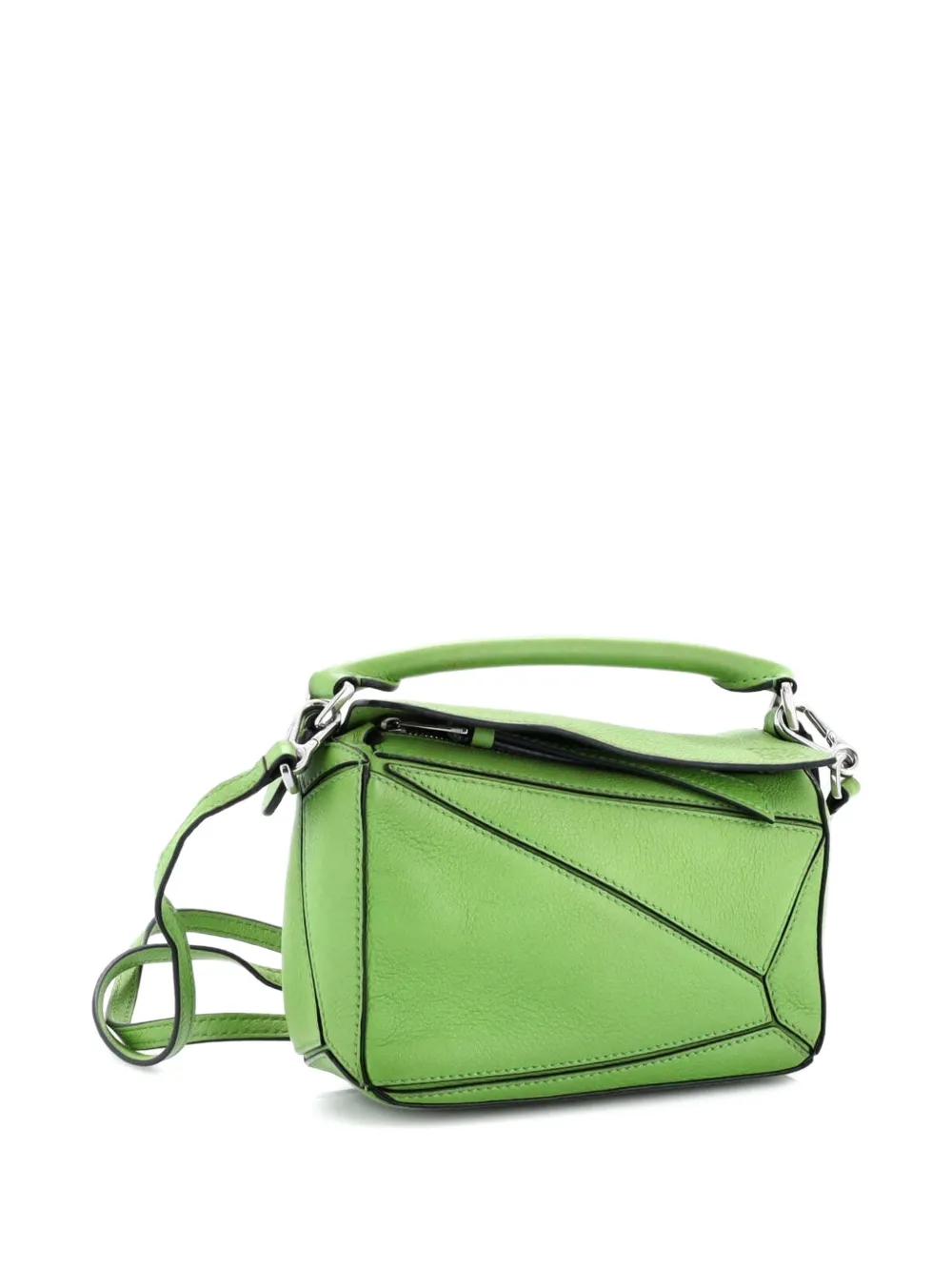  Loewe Pre-owned Puzzle Bag Leather Mini Crossbody Bag - Green 