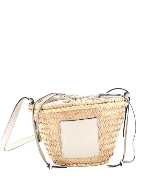 Loewe Pre-Owned x Paula Ibiza Drawstring Basket Bag Raffia Small crossbody bag