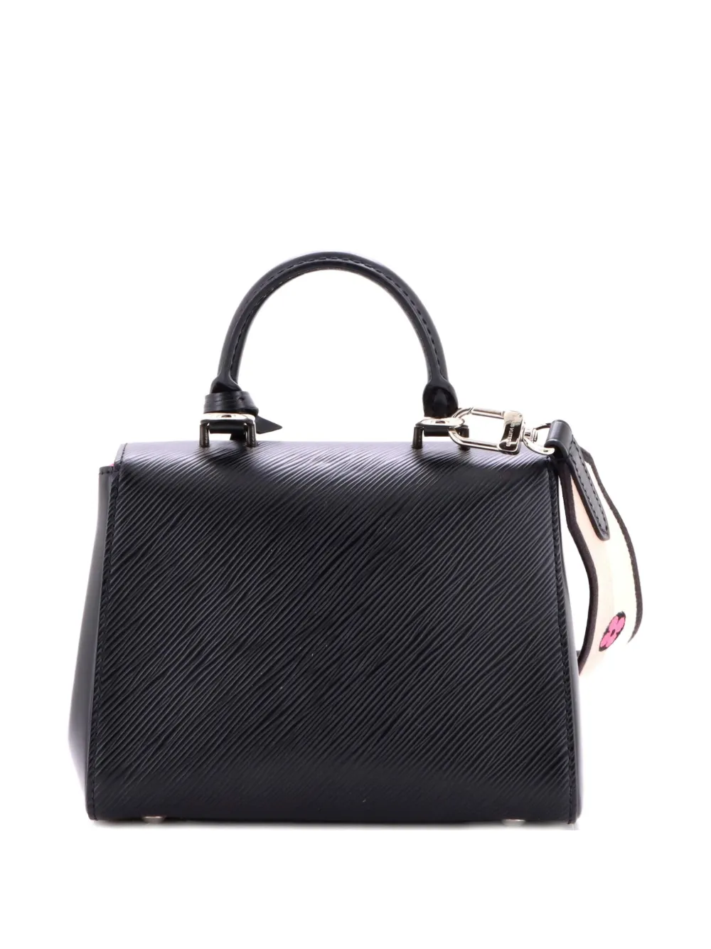 Pre-owned Louis Vuitton Cluny Top Handle Bag Epi Leather Mini Satchel In Black