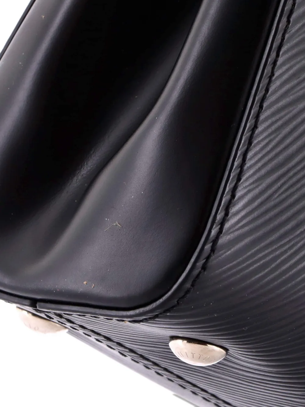 Pre-owned Louis Vuitton Cluny Top Handle Bag Epi Leather Mini Satchel In Black