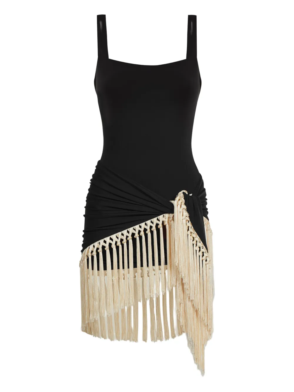 Taller Marmo Mini Lido fringed swimsuit - Nero