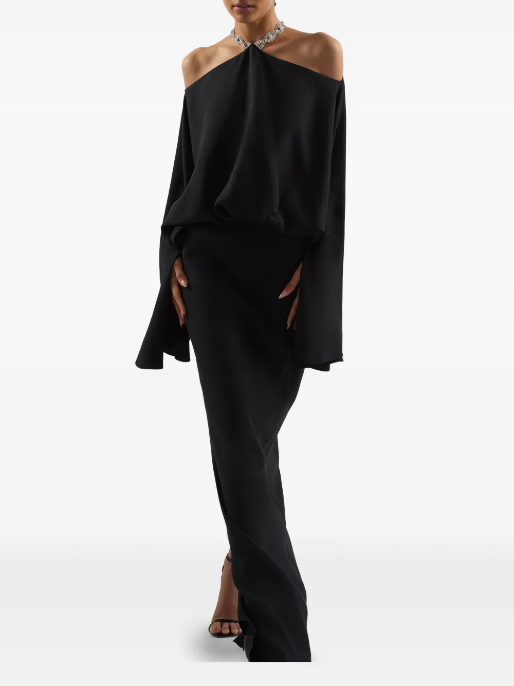 Taller Marmo Cyclades Crystal maxi dress - Nero