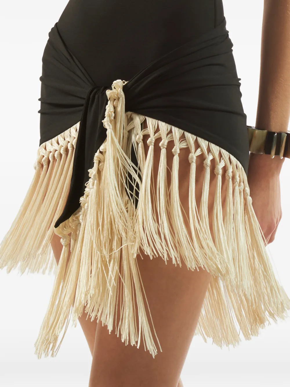 Yacere One-Shoulder Fringed Swimsuit