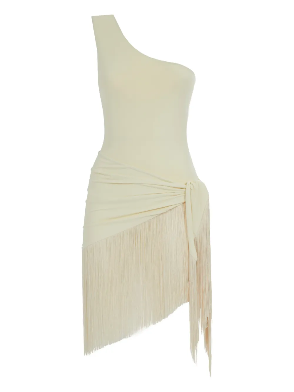 Taller Marmo Yacare one-shoulder fringe swimsuit - Toni neutri