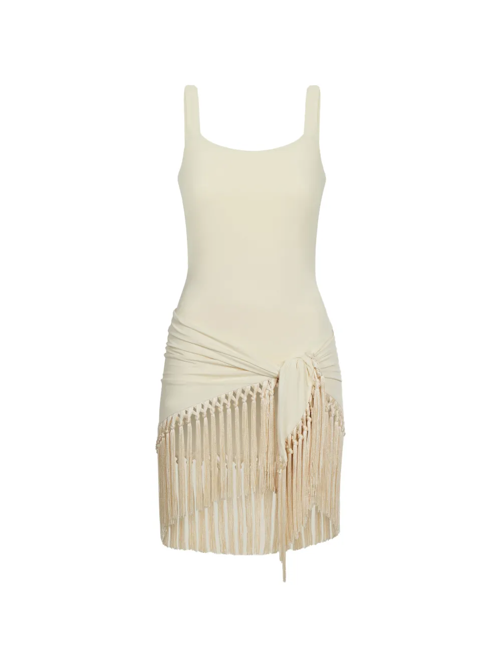 Taller Marmo Yacare one-shoulder fringe swimsuit - Toni neutri