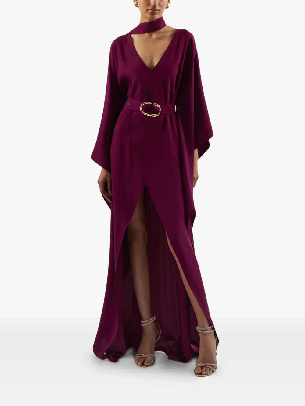 Taller Marmo Cassandra belted V-neck dress - Paars