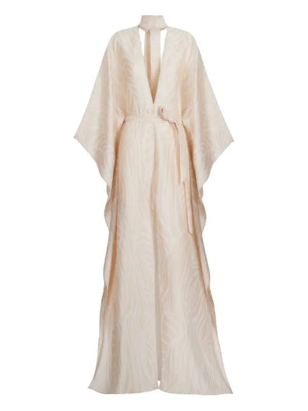 Taller Marmo Completely OOO Tie-neck Maxi Dress in Neutrals