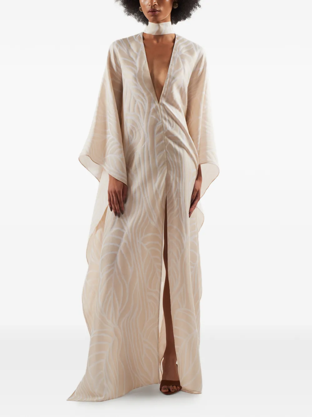 Taller Marmo Completely OOO tie-neck maxi dress - Beige