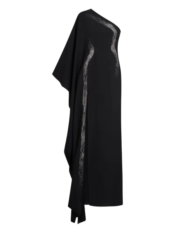 Taller Marmo Palladium One-shoulder Embellished Maxi Dress in Black