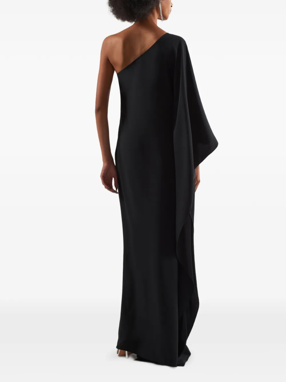Taller Marmo Palladium asymmetrische verfraaide maxi-jurk Zwart