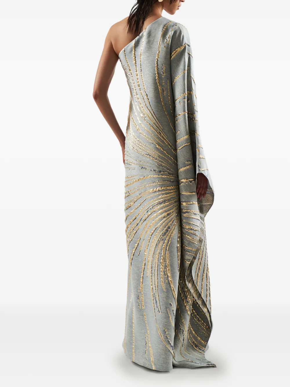  Taller Marmo Cannes One-shoulder Pattern Maxi Dress - Blue 