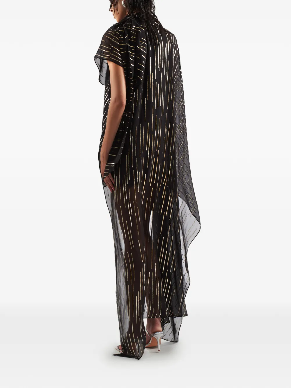 Taller Marmo Toronto gestreepte jurk Zwart
