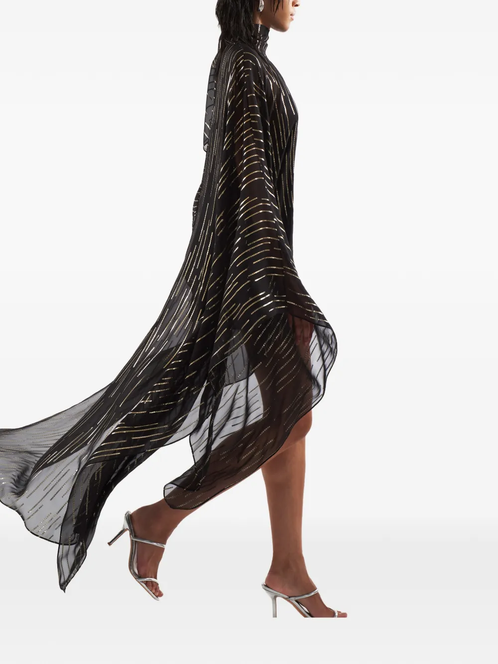 Taller Marmo Toronto gestreepte jurk Zwart