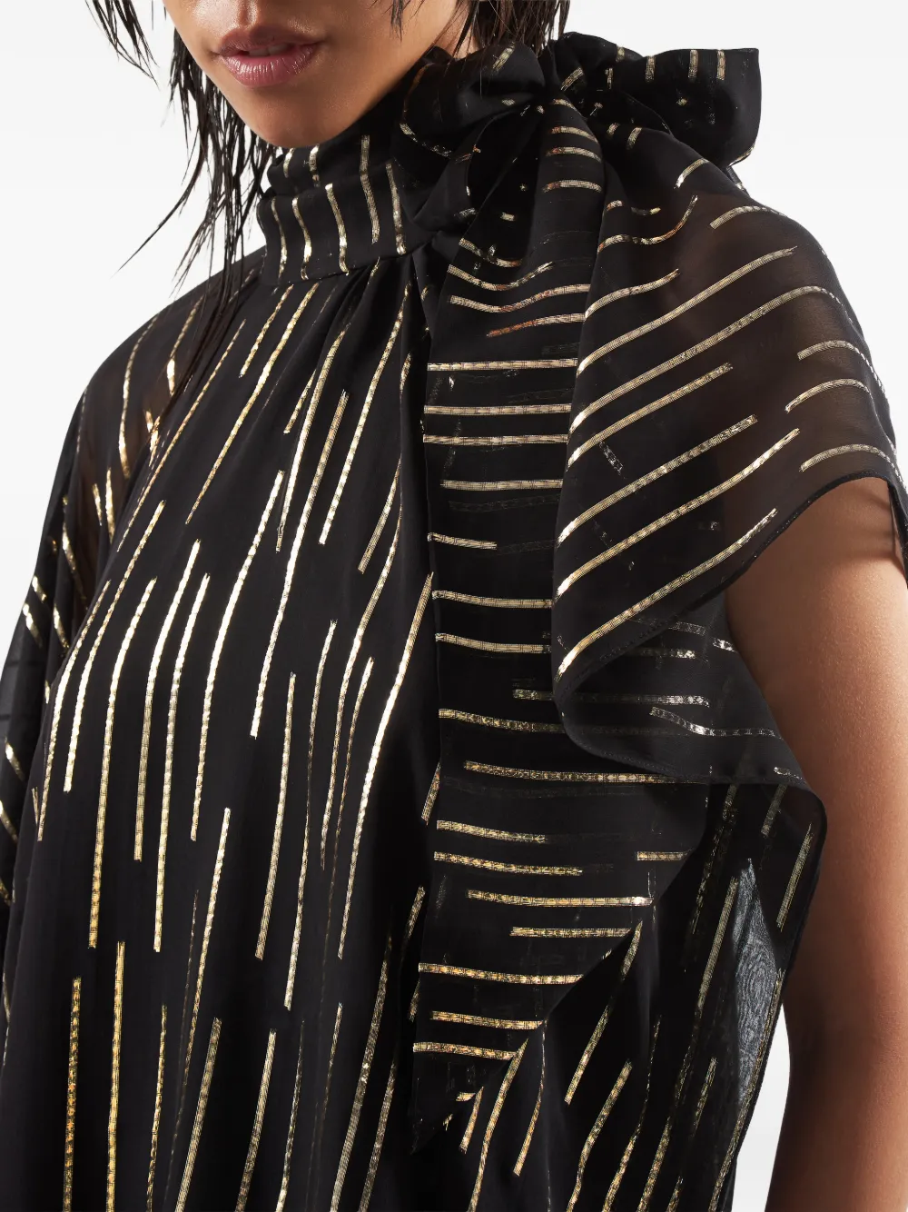 Taller Marmo Toronto gestreepte jurk Zwart
