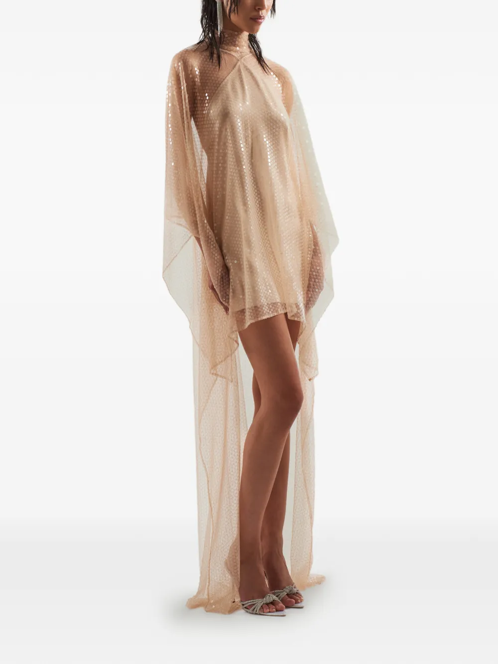 Taller Marmo Jurk met pailletten Beige