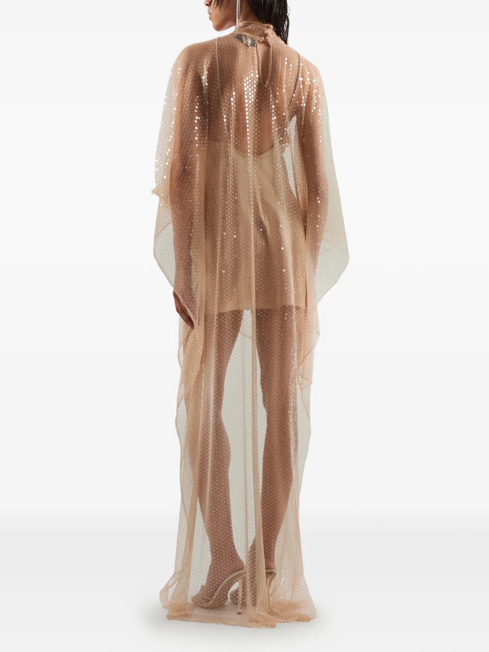 Taller Marmo Jurk met pailletten Beige