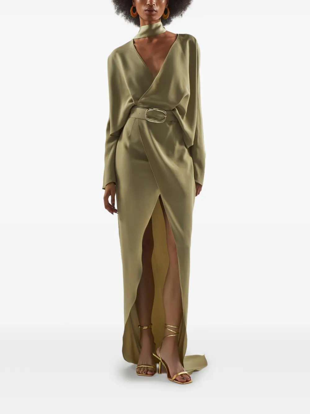 Taller Marmo Dunaway V-neck belted dress - Groen