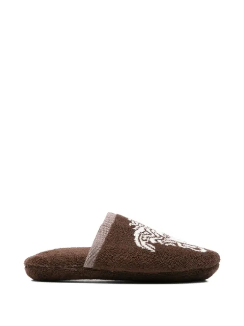 Versace jacquard medusa slippers