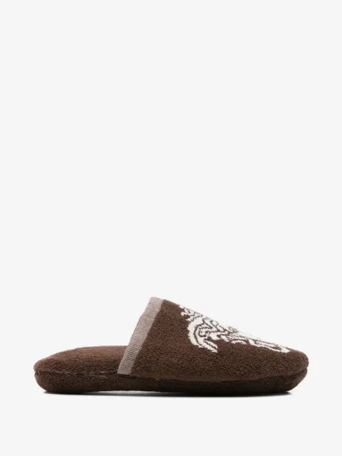 Versace cotton-terry jacquard slippers