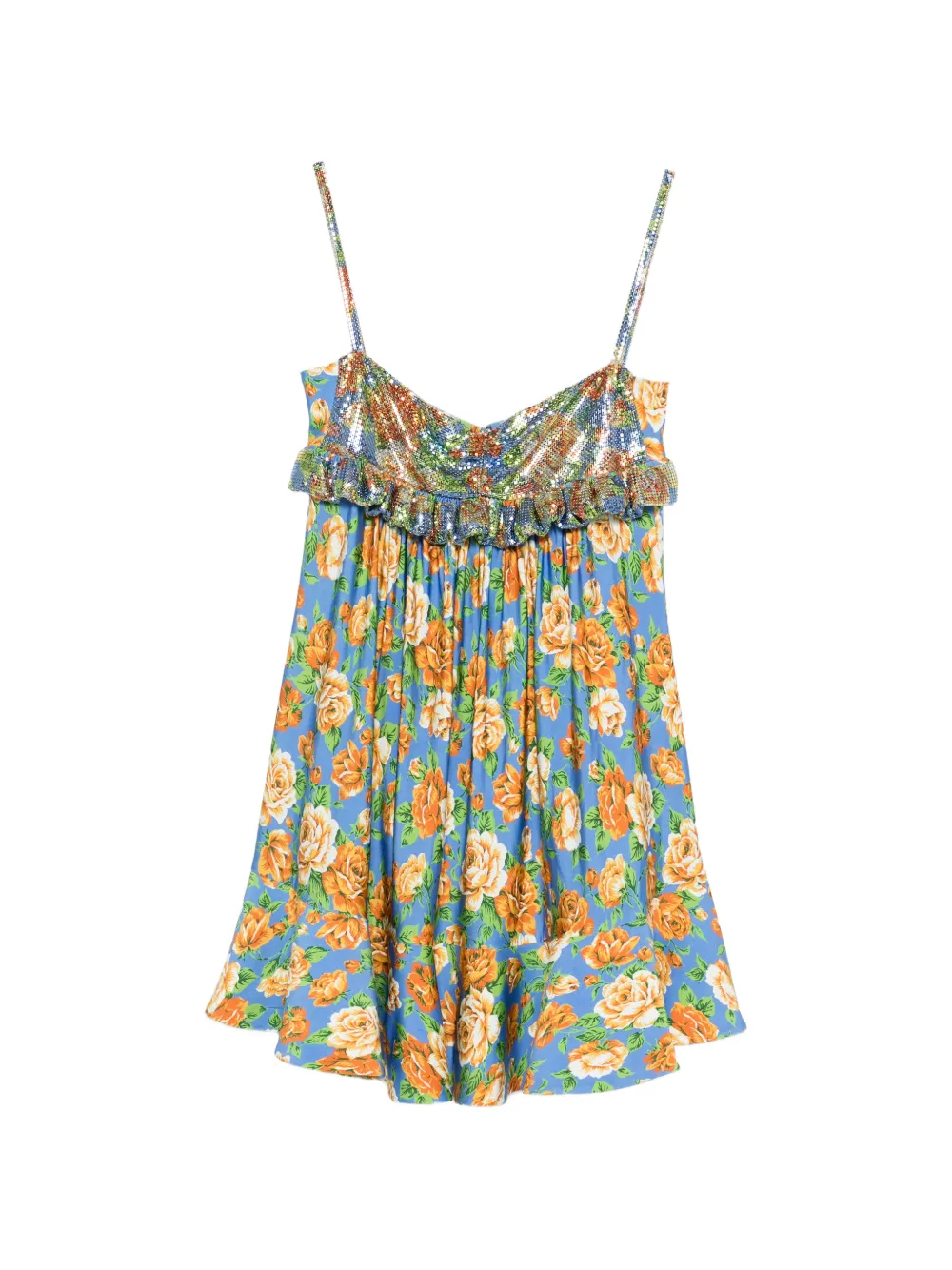 Rabanne Abito corto a fiori - Blu