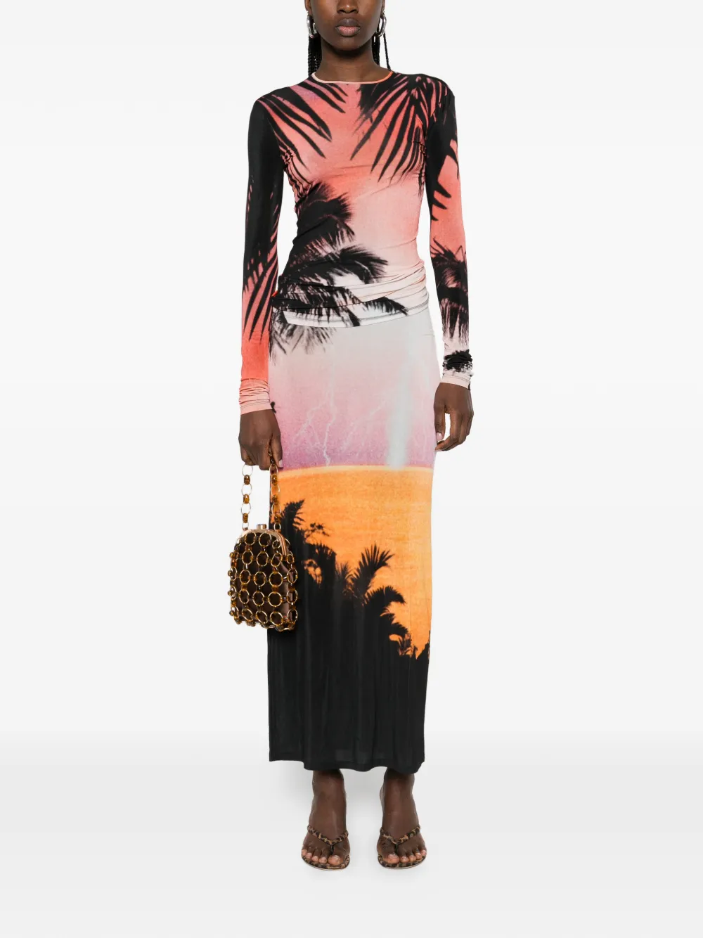 Rabanne T-shirt met palmprint Oranje
