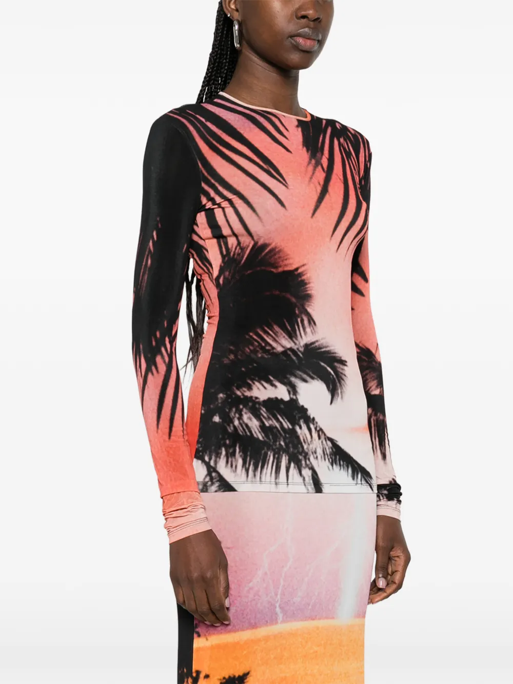 Rabanne T-shirt met palmprint Oranje