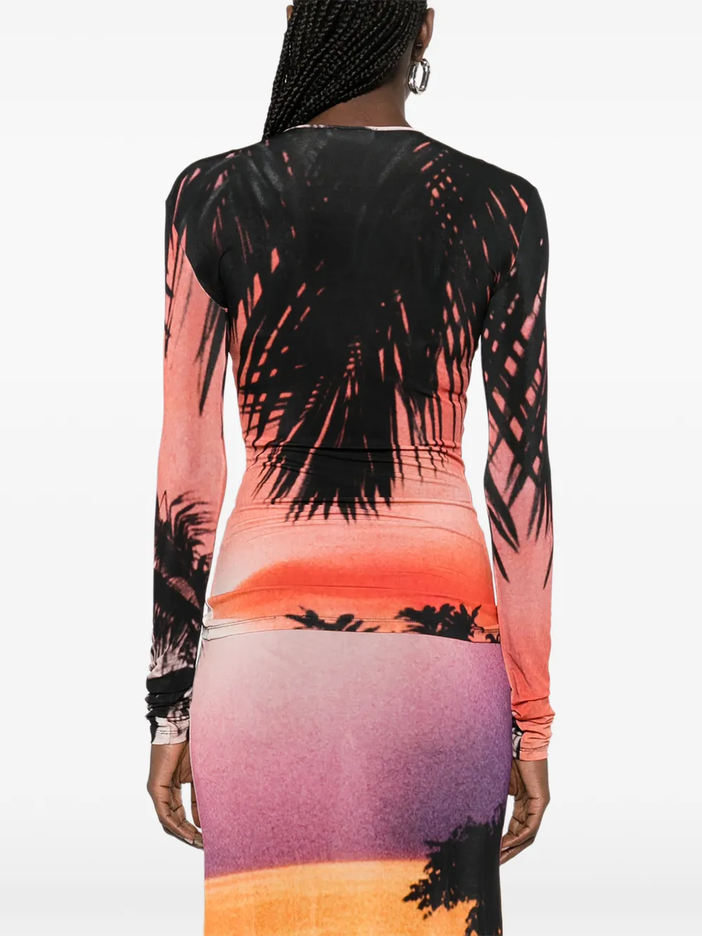 Rabanne T-shirt met palmprint Oranje