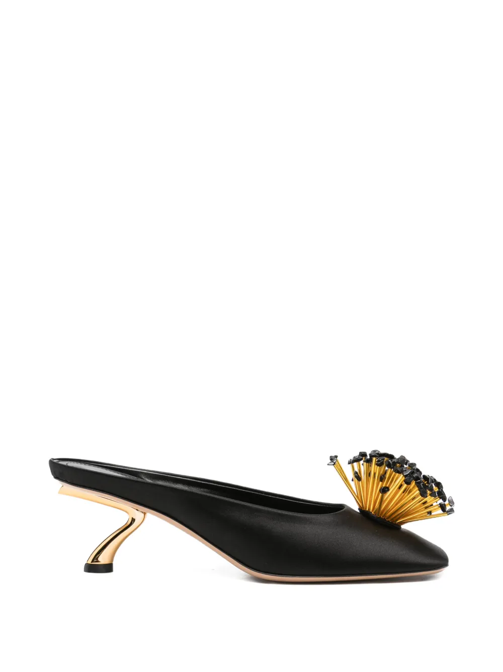 Ferragamo S-shaped heel mules - Black
