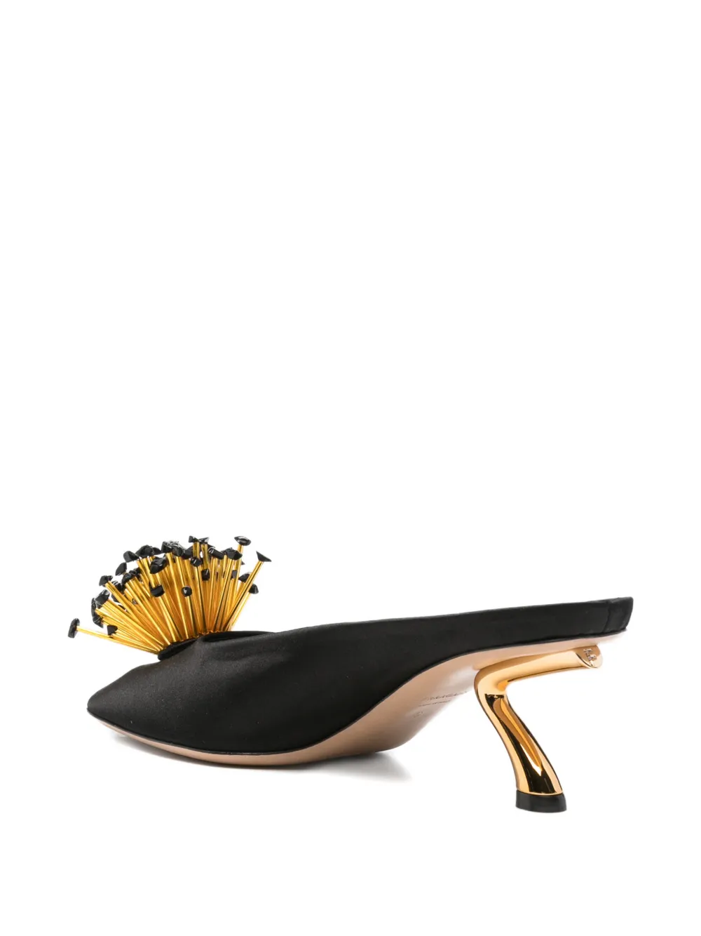 Ferragamo S-shaped heel mules Zwart
