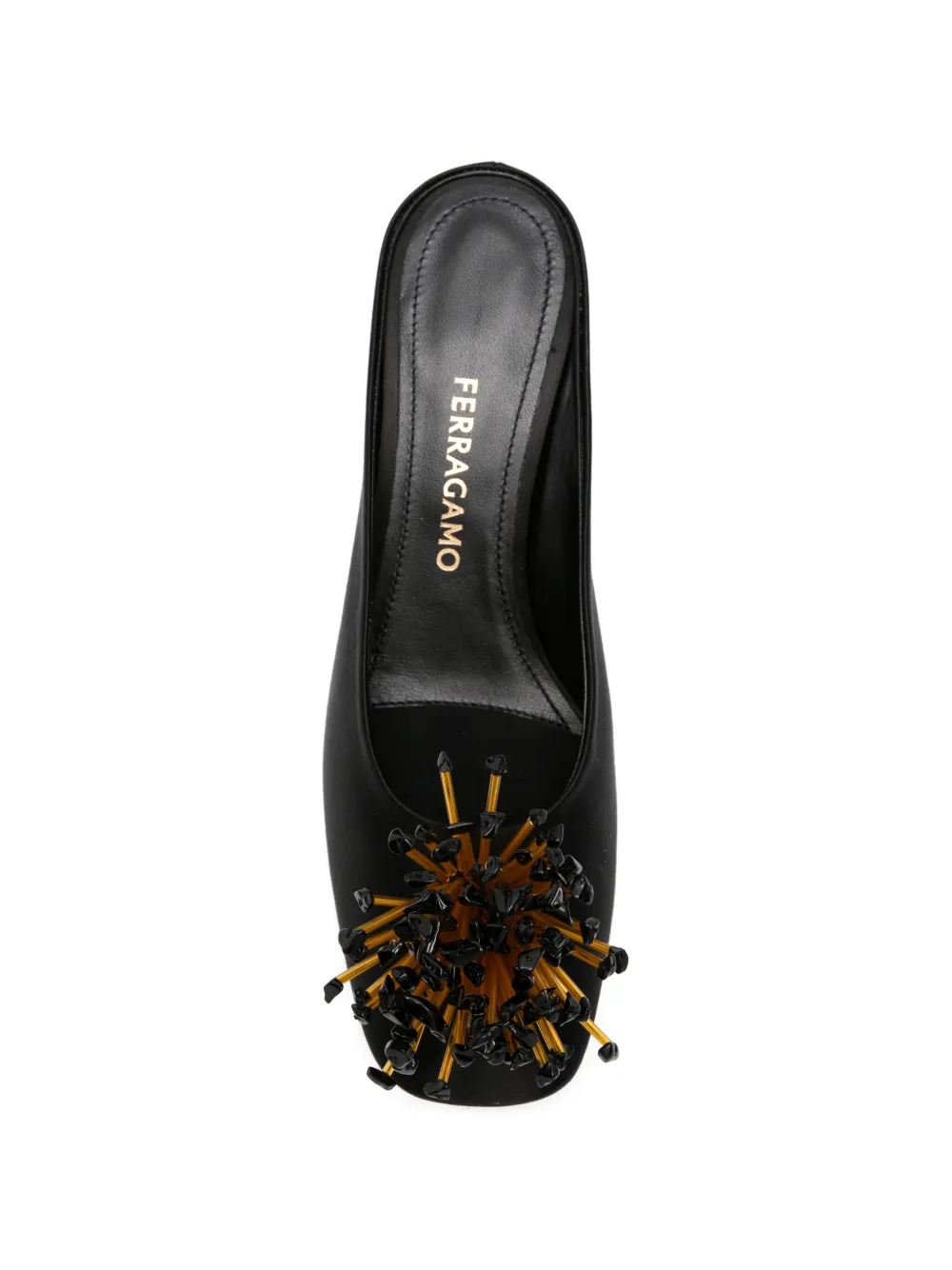 Ferragamo S-shaped heel mules Zwart