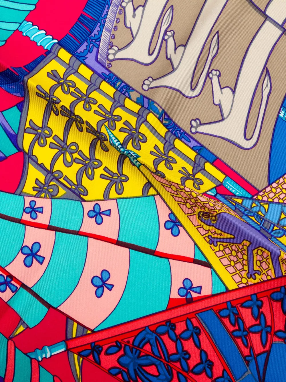 HERMES Pre-owned 2010-2025 Etendards Et Bannieres Silk Scarf 90 Scarves In Blue