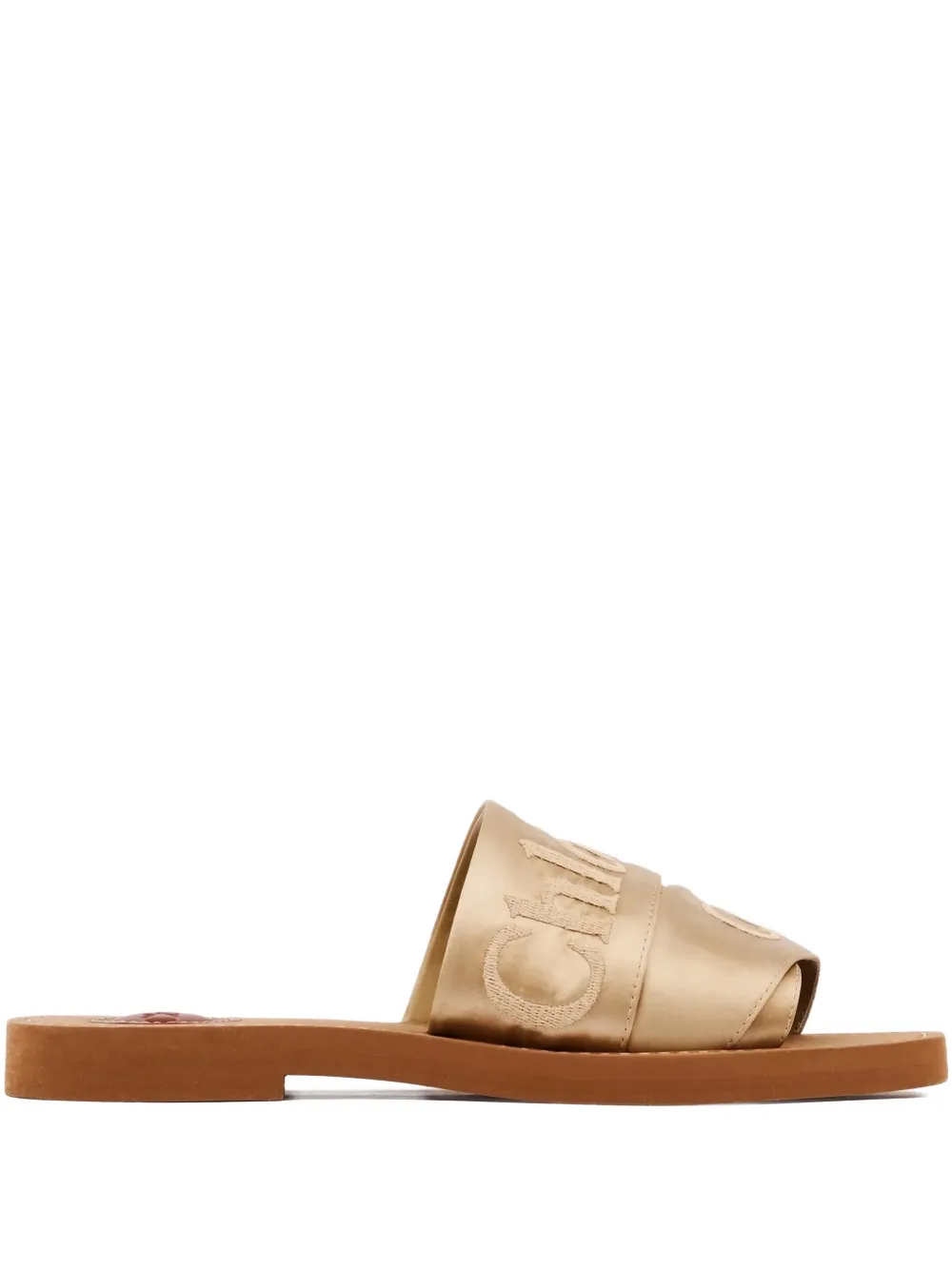 Chloé Woody logo-strap sandals - Oro