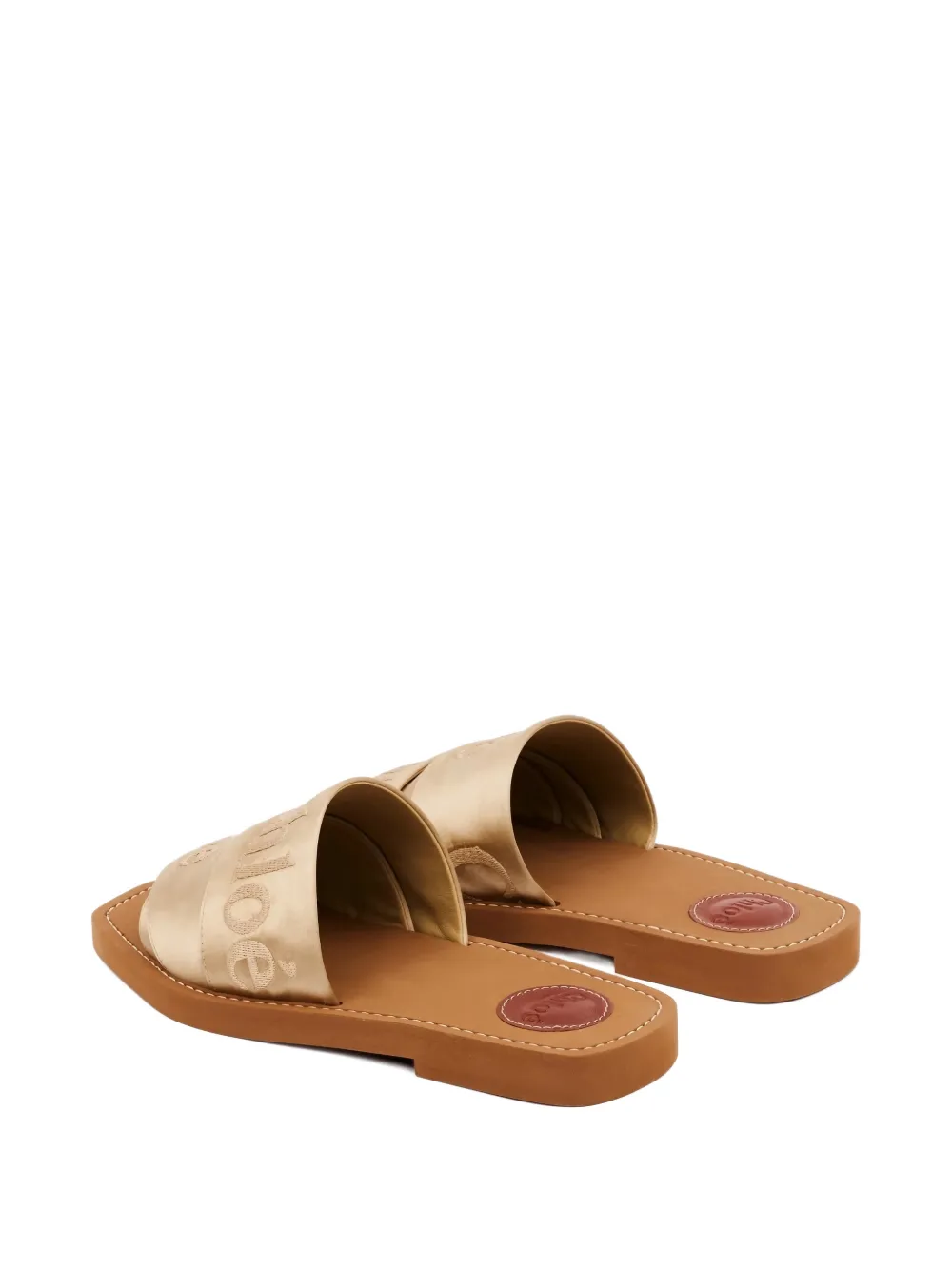 Chloé Woody sandalen met logoband Goud