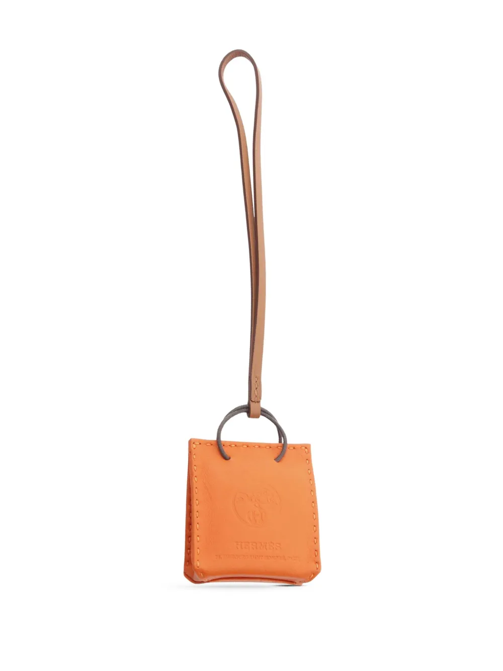 Hermès Pre-Owned 2019 Milo Lambskin and Swift Shopping Bag Charm key chain | Image 2